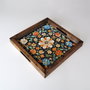 Aberto Design REF054 Bandeja de Madera Maciza Decorativa y Funcional, 35x35x4 cm